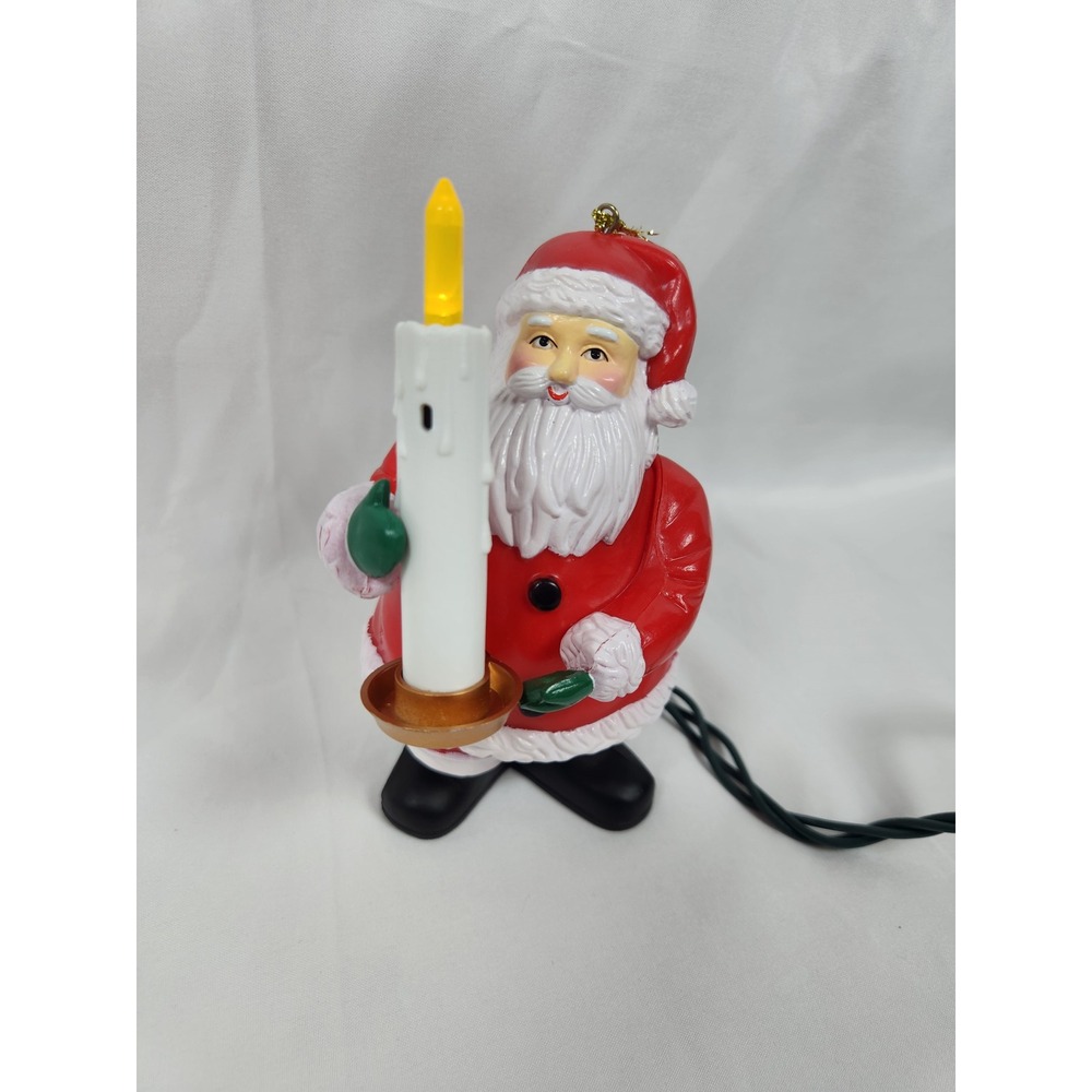 Mr. Christmas Santa Claus Light Up Candle Ornament Figure 39691 Red White 5.5in